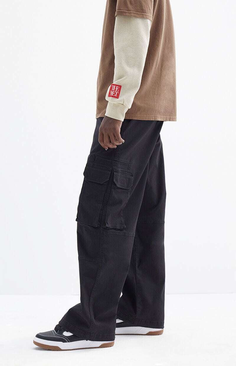 Stretchy Extreme Baggy Canvas Cargo Pants